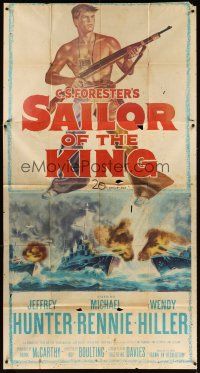 6h821 SAILOR OF THE KING 3sh '53 Roy Boulting, Jeff Hunter & Michael Rennie in the Navy!
