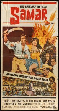 6h822 SAMAR 3sh '62 art of George Montgomery in the gateway to Hell, adventure storms South Seas!