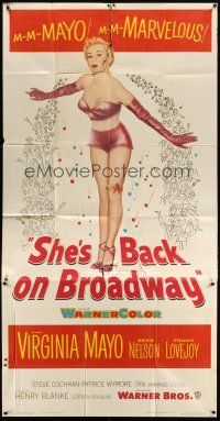 6h837 SHE'S BACK ON BROADWAY 3sh '53 full-length sexy Virginia Mayo in skimpy outfit!