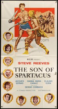 6h847 SLAVE 3sh '63 Il Figlio di Spartacus, art of Steve Reeves as the Son of Spartacus!