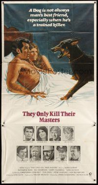 6h883 THEY ONLY KILL THEIR MASTERS int'l 3sh '72 art of James Garner, Ross & Doberman Pincer dog!