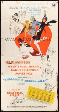 6h886 THOROUGHLY MODERN MILLIE 3sh '67 Bob Peak art of singing & dancing Julie Andrews!