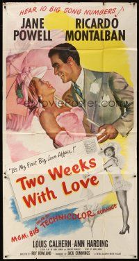 6h903 TWO WEEKS WITH LOVE 3sh '50 full-length artwork of sexy Jane Powell & Ricardo Montalban!