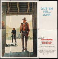 6h028 RIO LOBO 6sh '71 Howard Hawks, Give 'em Hell, John Wayne, great cowboy image!