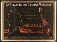 6h294 UNFORGIVEN Argentinean 43x58 '92 classic image of gunslinger Clint Eastwood + top cast!