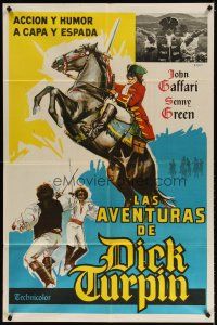 6h159 DICK TURPIN Argentinean '74 artwork of masked Gaffari on horse & duelling with sword!
