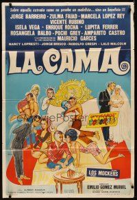 6h203 LA CAMA Argentinean '68 The Bed, great art of suave guys & beautiful women!