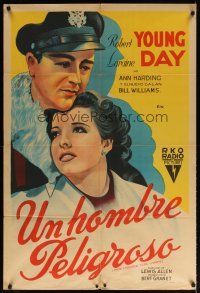 6h263 THOSE ENDEARING YOUNG CHARMS Argentinean '45 romantic artwork of Robert Young & Laraine Day!
