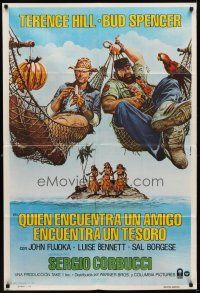 6h279 WHO FINDS A FRIEND FINDS A TREASURE Argentinean '81 art of Terence Hill & Spencer by Casaro!