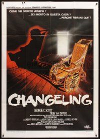 6h315 CHANGELING Italian 1p '82 George C. Scott, Trish Van Devere, creepy wheelchair art!