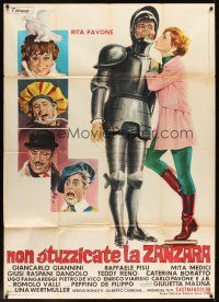 6h335 DON'T STING THE MOSQUITO Italian 1p '67 Lina Wertmuller, wacky art of Rita Pavone & knight!