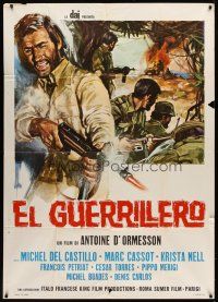 6h359 GUERILLA, OR HE WHO DID NOT BELIEVE Italian 1p '69 cool World War II artwork!