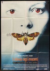 6h445 SILENCE OF THE LAMBS Italian 1p '90 great image of Jodie Foster with moth over mouth!