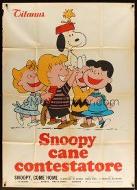 6h448 SNOOPY COME HOME Italian 1p '72 Schulz, Peanuts, Charlie Brown, different art of Snoopy!