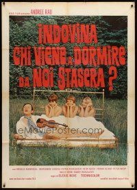 6h454 SWINGIN' PUSSYCATS Italian 1p '72 Ursula von Manescul, wacky sexy outdoor bed image!