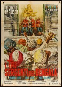 6h464 THREE SERGEANTS OF BENGAL Italian 1p '65 Umberto Lenzi, cool art by Averardo Ciriello!