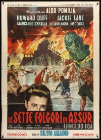 6h477 WAR GODS OF BABYLON Italian 1p '63 cool different epic artwork by Enzo Nistri!