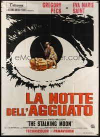 6h103 STALKING MOON Italian 2p '68 Gregory Peck, cool different eyeball artwork!
