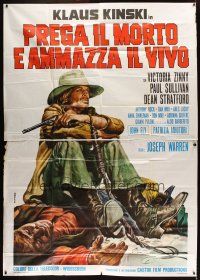 6h107 TO KILL A JACKAL Italian 2p '71 spaghetti western art of Klaus Kinski by Renato Casaro!