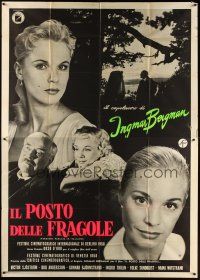 6h117 WILD STRAWBERRIES Italian 2p '59 Ingmar Bergman's Smultronstallet starring Bibi Andersson!