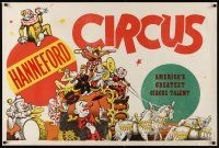 6j223 HANNEFORD CIRCUS circus poster '60s art of clowns, America's greatest circus talent!