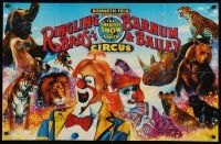 6j242 RINGLING BROS & BARNUM & BAILEY CIRCUS circus poster '90 cool images of acts & clowns!