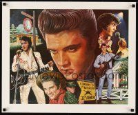 6j414 ELVIS PRESLEY commercial poster '83 cool colorful Giuffre art of The King!