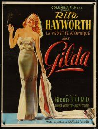 6j733 GILDA Dutch commercial poster '80s sexy Rita Hayworth full-length in sheath dress!