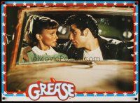 6j737 GREASE Italian commercial poster num1 '78 John Travolta & Olivia Newton-John close-up in car!