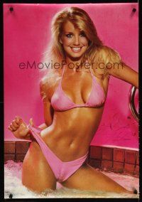 6j419 HEATHER THOMAS commercial poster '82 super-sexy image of actress in skimpy pink bikini!