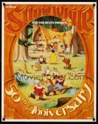 6j770 SNOW WHITE & THE SEVEN DWARFS commercial poster '87 Disney animated cartoon fantasy classic!