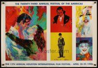 6j469 12TH ANNUAL HOUSTON INTERNATIONAL FILM FESTIVAL film festival poster '90 Leroy Neiman art!