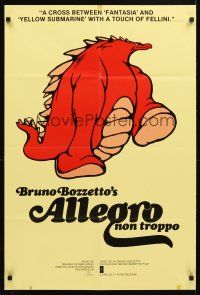 6j559 ALLEGRO NON TROPPO special 23x34 '78 Bruno Bozzetto, great wacky cartoon art!