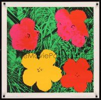 6j005 ANDY WARHOL FLOWERS 28x28 French art print '70 red & yellow style!