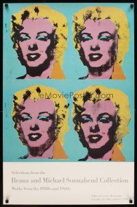 6j010 ILEANA & MICHAEL SONNABEND COLLECTION 24x37 art exhibition '85 Warhol art of Marilyn Monroe!