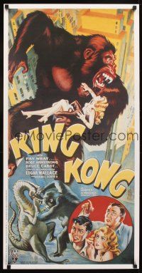 6j747 KING KONG German commercial poster '00s Fay Wray, Robert Armstrong, giant ape on rampage!