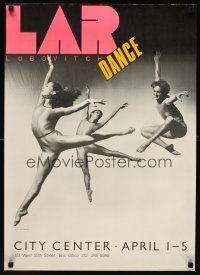 6j377 LAR LUBOVITCH DANCE stage play stage poster '90s great image of dancers by Mitchell!