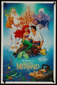 6j637 LITTLE MERMAID special 18x27 '89 great artwork of Ariel & cast, Walt Disney!