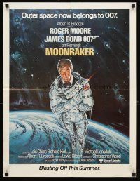 6j644 MOONRAKER advance special 21x27 '79 art of Roger Moore as Bond in space by Goozee!