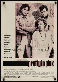 6j654 PRETTY IN PINK special 17x24 '86 Molly Ringwald, Andrew McCarthy & Jon Cryer!