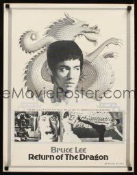 6j659 RETURN OF THE DRAGON special 17x22 '74 Bruce Lee classic, great images of Lee!