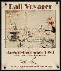 6j311 SALVADOR DALI MUSEUM 18x21 art exhibition '89 cool art of city & fountains, Dali Voyager!