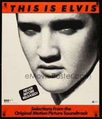 6j678 THIS IS ELVIS 22x26 music poster '81 rock 'n' roll biography, portrait of The King!