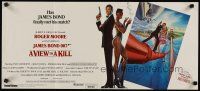 6j686 VIEW TO A KILL special 13x29 '85 art of Moore, Tanya Roberts & smoking Grace Jones by Goozee!