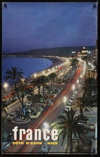 6j157 FRANCE French travel poster '60s Cote D'Azur - Nice, great image of city & coast!