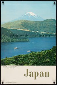 6j179 JAPAN Japanese travel poster '70s great image of Lake Ashi & Mount Fuji!