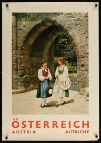 6j126 AUSTRIA Austrian travel poster '60s Traucht aus Oberosterreich, pretty women!