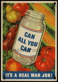 6j055 CAN ALL YOU CAN IT'S A REAL WAR JOB 16x23 WWII war poster '43 cool art of vegetables!