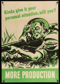 6j043 MORE PRODUCTION 28x40 WWII war poster '42 Roese art, give it your personal attention!