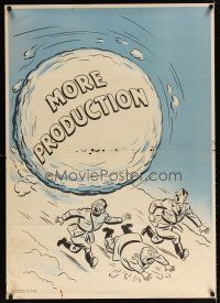 6j044 MORE PRODUCTION 29x40 WWII war poster '42 art of snowball chasing Axis leaders!